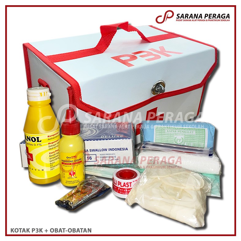 SaranaPeraga - Kotak P3K Jinjing First AID Box + Obat-Obatan - Alat Medis |  Shopee Indonesia