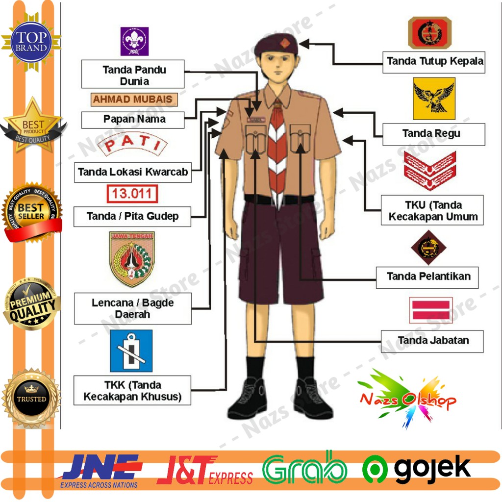 Atribut Tanda Pengenal Pramuka Siaga Penggalang Penegak Putra Putri |  Shopee Indonesia