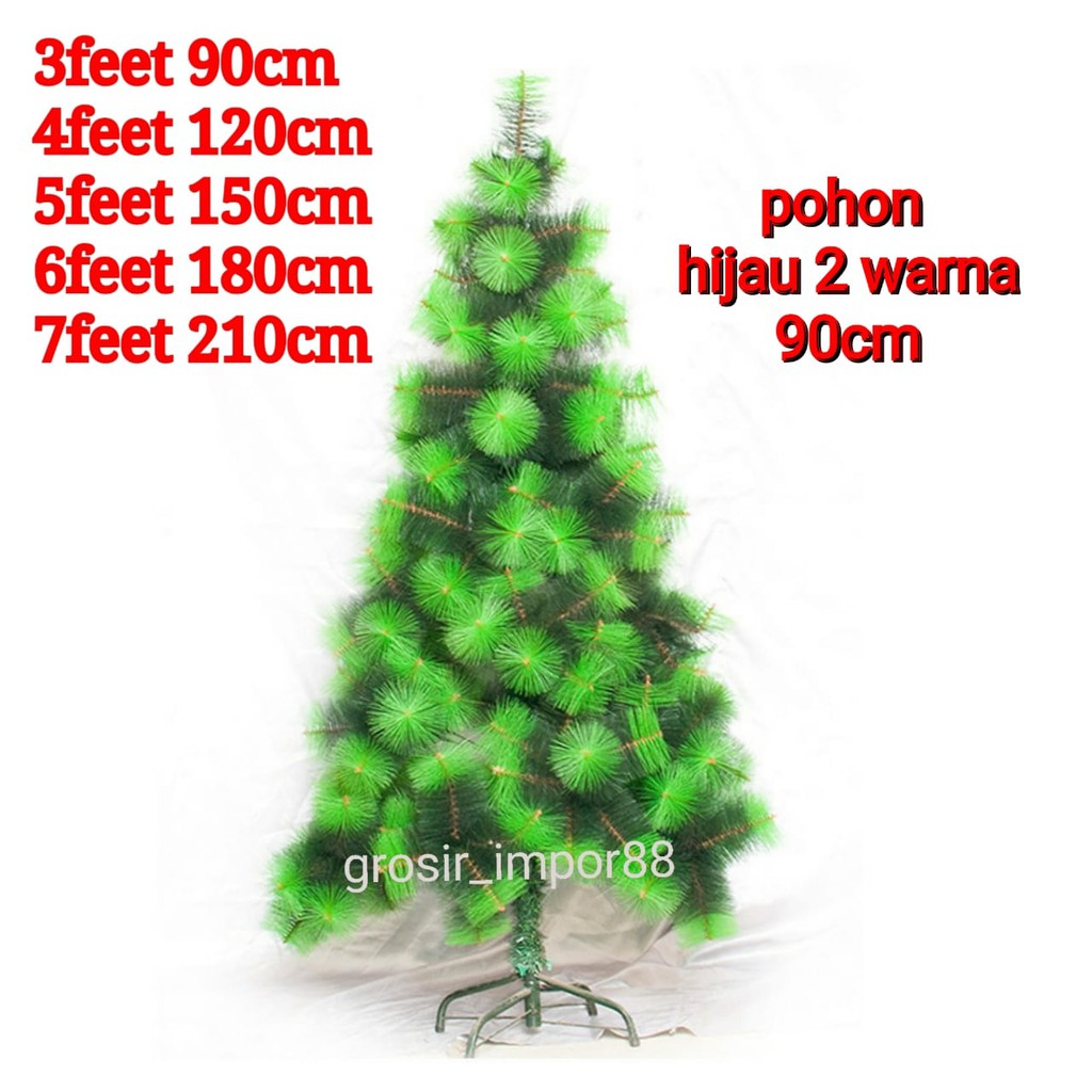 Pohon Natal 90CM 3F Jarum Emas/Salju/Emas/Putih/Merah