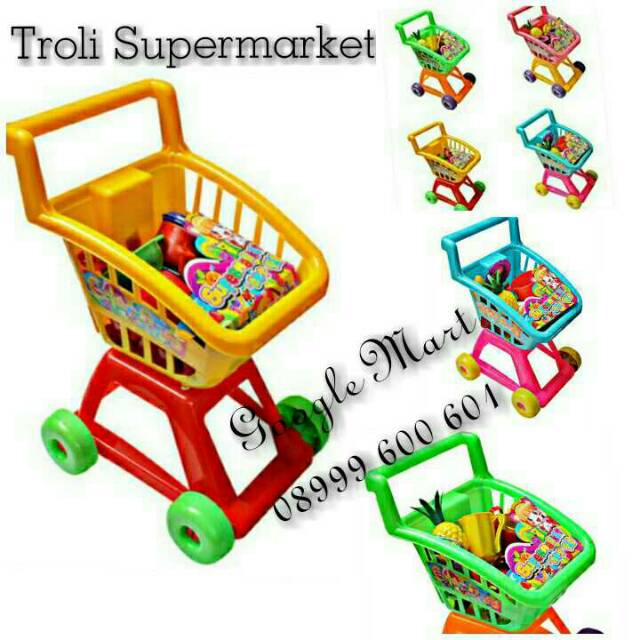 Jual Mainan Troli / Keranjang / Belanjaan / Dorongan Bayi / Troli Supermarket / Trolley Set | Shopee Indonesia