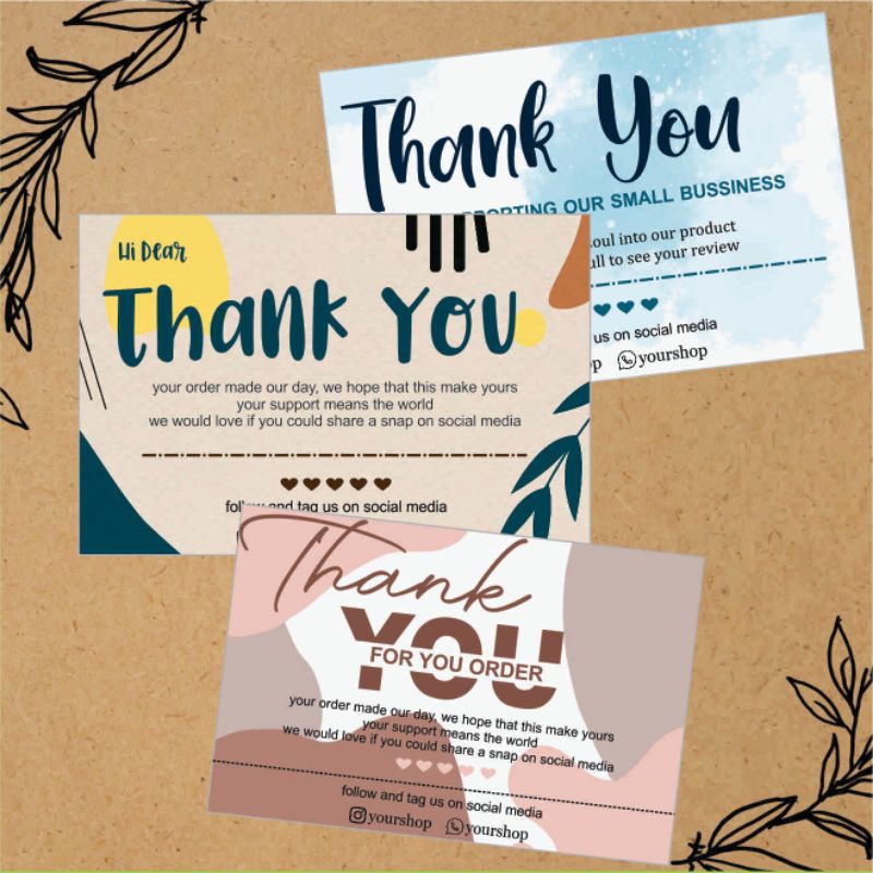 Thank you card kartu ucapan estetik Shopee Indonesia
