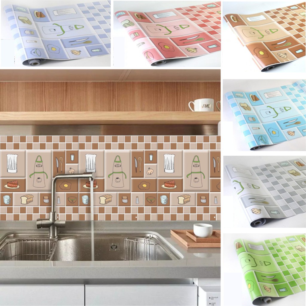 Jual Sticker dinding dapur/wallpaper bahan pvc uk 60cm x 5m/roll anti