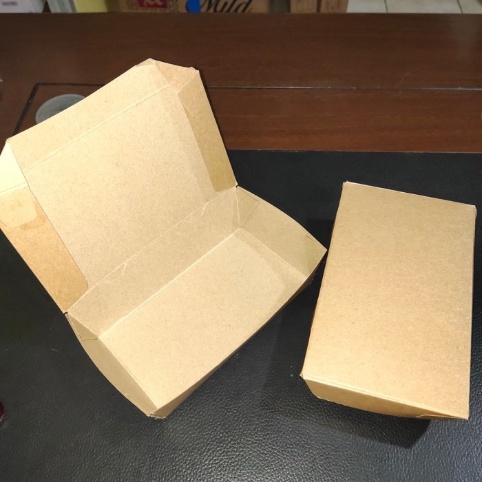 Jual Paper Box Lunch Medium Coklat - Paper Box Kertas Paper Take Away - Brown - Isi 100 Pcs | Shopee Indonesia