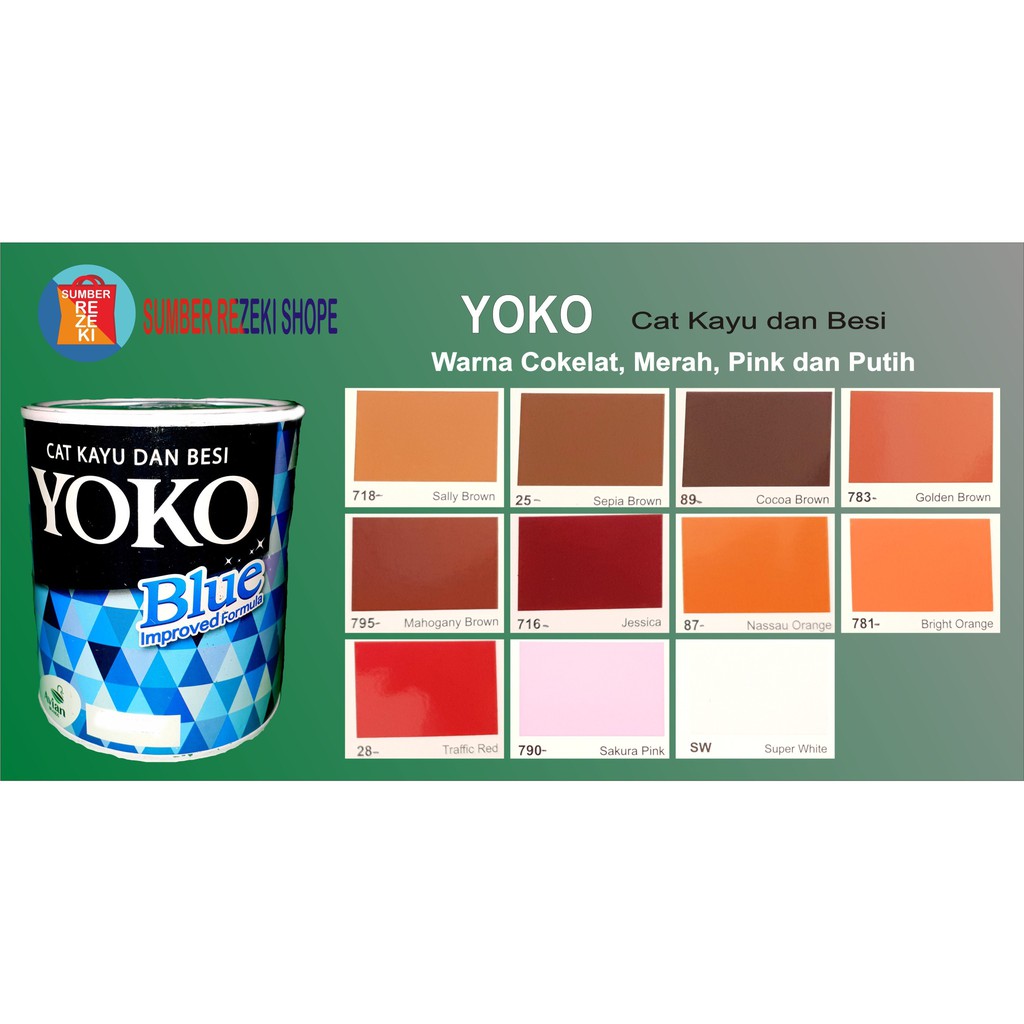 Jual Cat Minyak Besi,Kayu,Plastik Warna Coklat,Merah,Pink,Putih Yoko Avian Brands | Shopee Indonesia