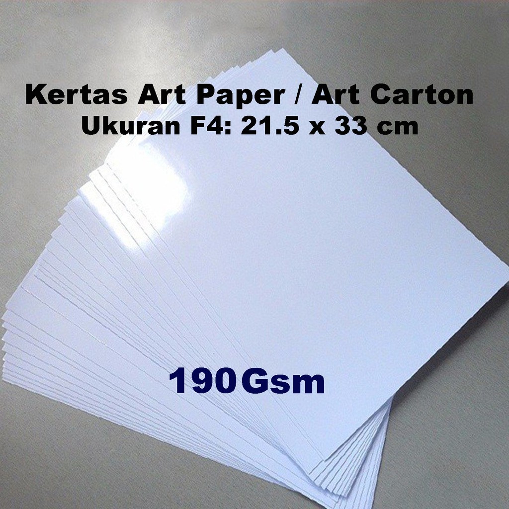 Kertas Art Paper / Art Carton 190 Gsm F4 (21.5 x 33cm) Shopee Indonesia