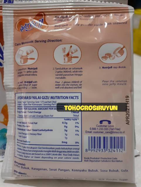 Jual Nutrijel Coklat Jelly Powder Agar Agar Netto 20 Gram | Shopee Indonesia