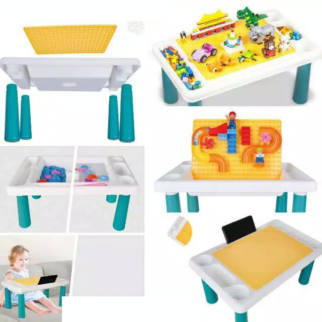 Jual Mmtoys Mainan Anak Meja Block Brick Besar Kecil + Meja Belajar Multifungsi Table Belajar Edukasi | Shopee Indonesia