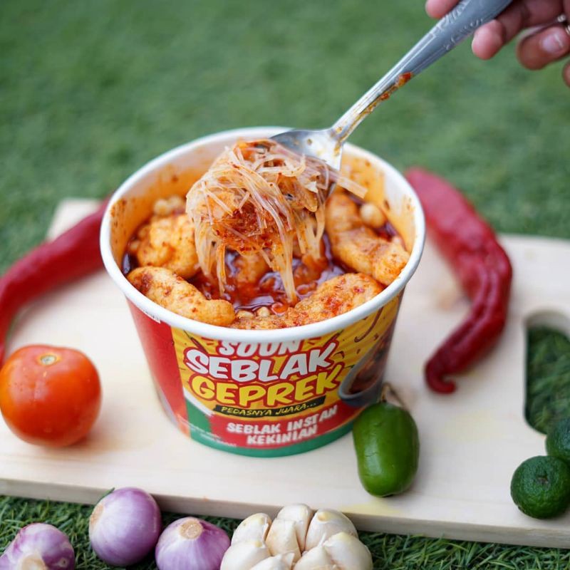 Mie Seblak Geprek Soun Seblak Geprek Cuanki Boci Instant Cup Pop Mie