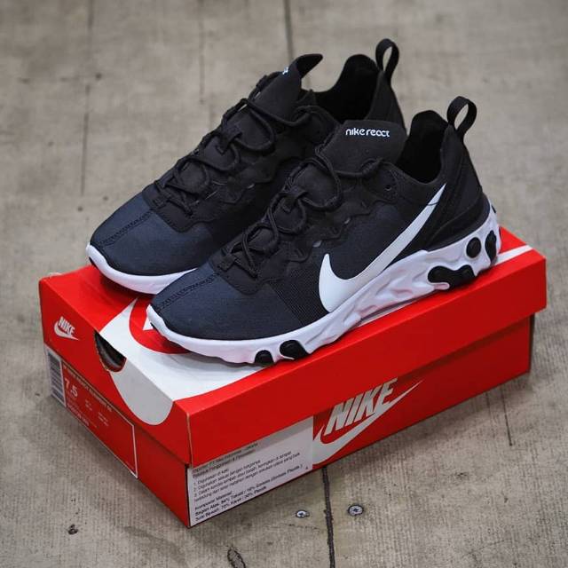 Jual Nike React Element 55 Black White | Shopee Indonesia