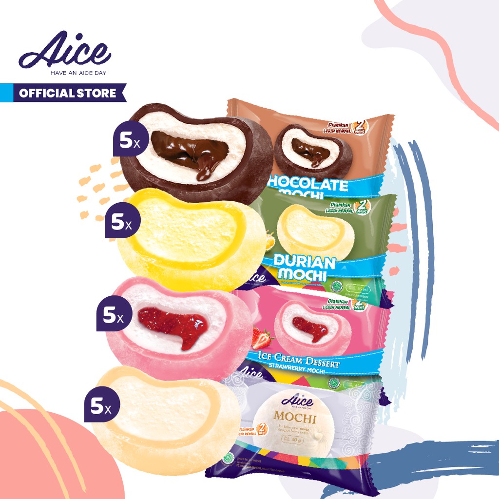 Aice Ice Cream Paket Mochi Lovers Es Krim Eskrim 20pcs Shopee Indonesia