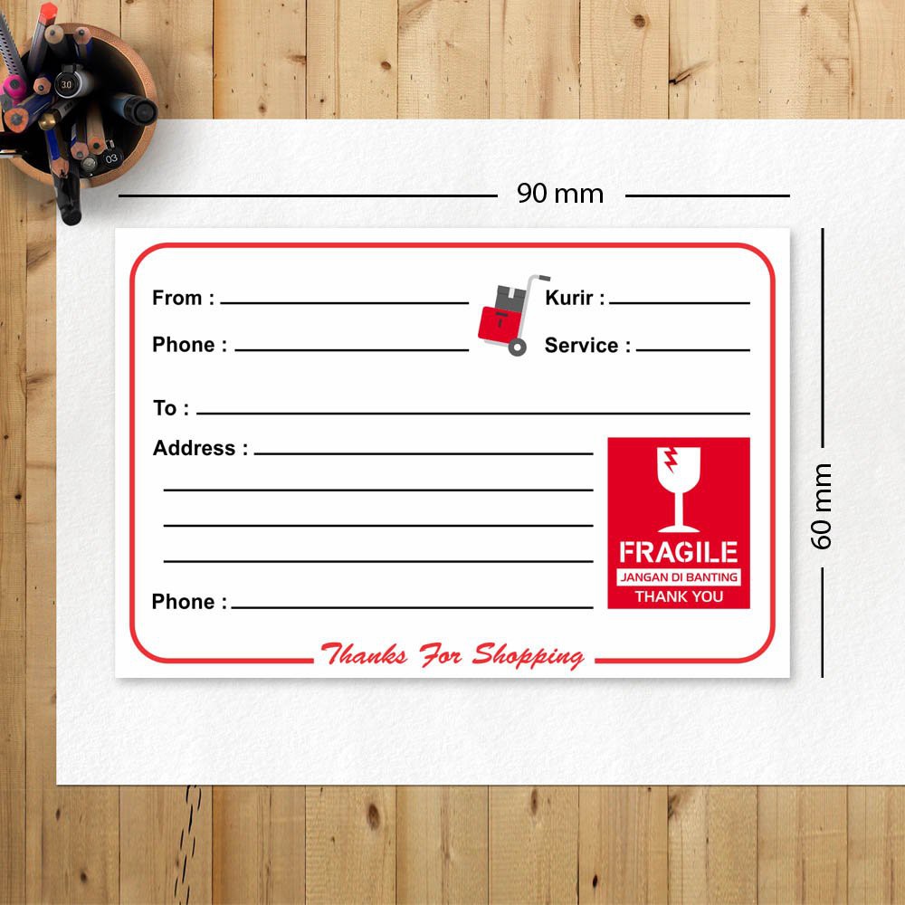 Cetak Sticker Label Pengiriman Barang Murah (isi 100