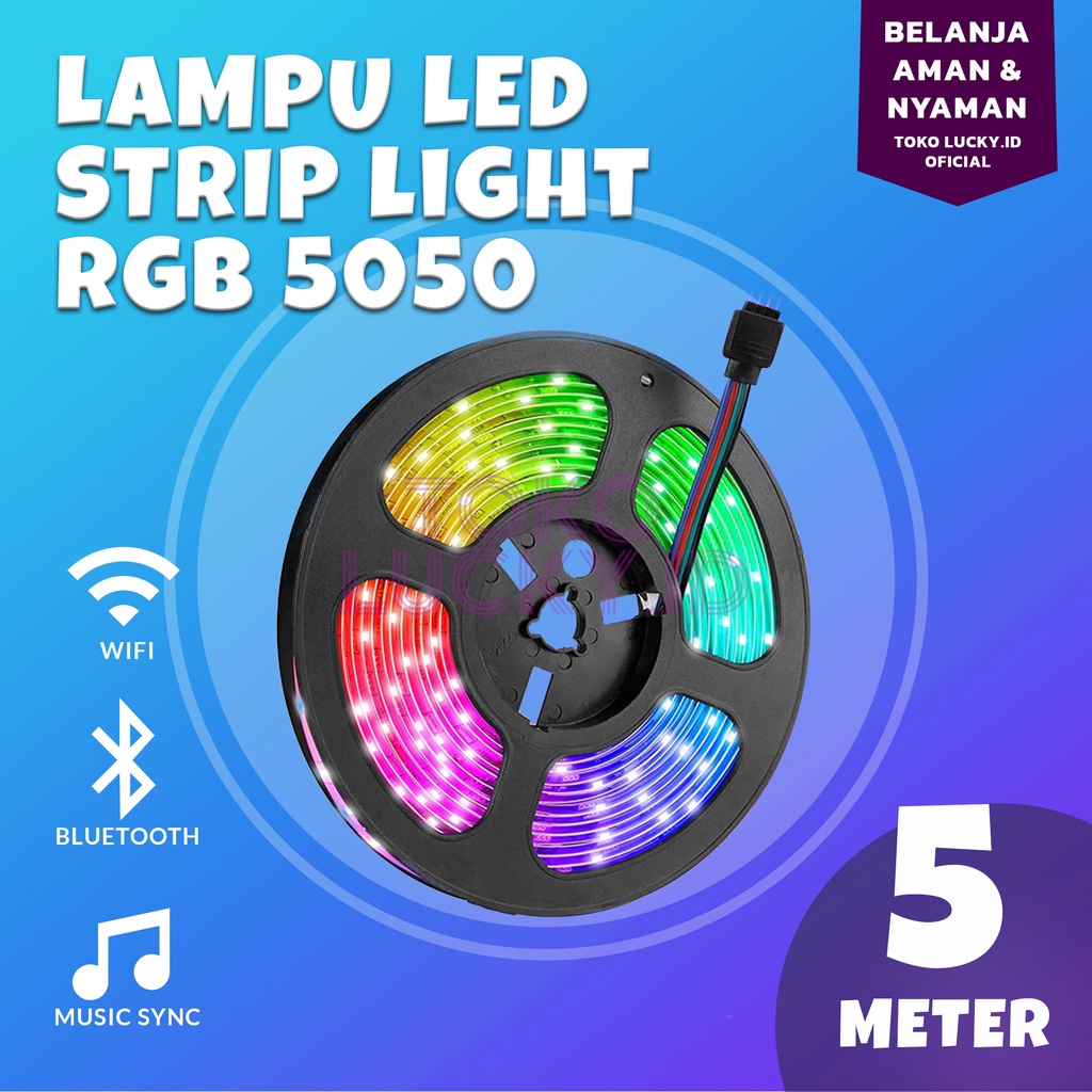 Jual Lampu Strip Light Led Rixme 5050 Wifi Bluetooth Wireless Music Sync | Shopee Indonesia