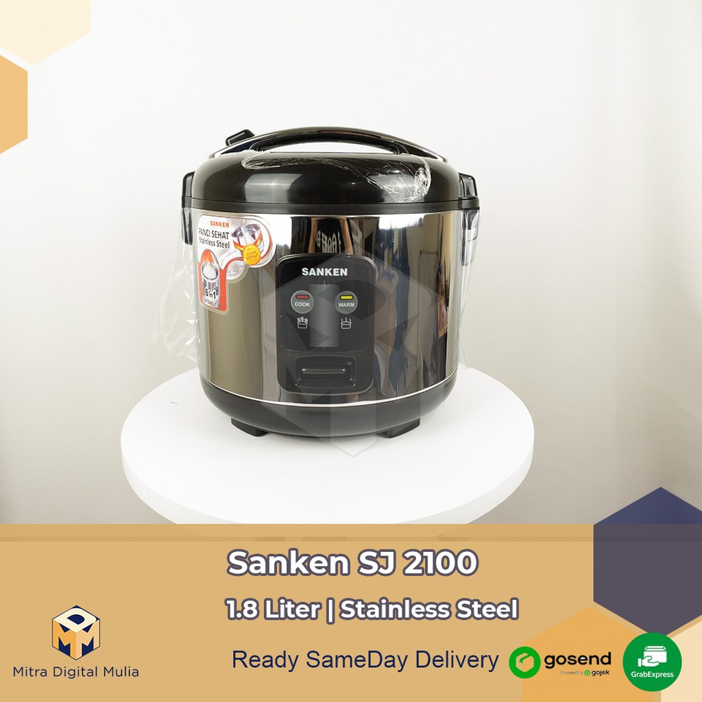 Jual Sanken SJ 2100 Rice Cooker Magic Com Stainless Steel 1.8 Liter Indonesia