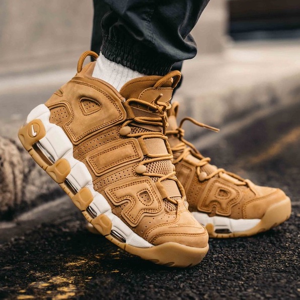 Jual Sepatu Nike Air More Uptempo Brown Wheat White Coklat Putih Premium | Shopee Indonesia
