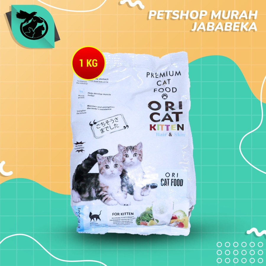 Jual Makanan Kucing Ori Cat Kitten Hair n Skin 1 kg Dry Food Kering no