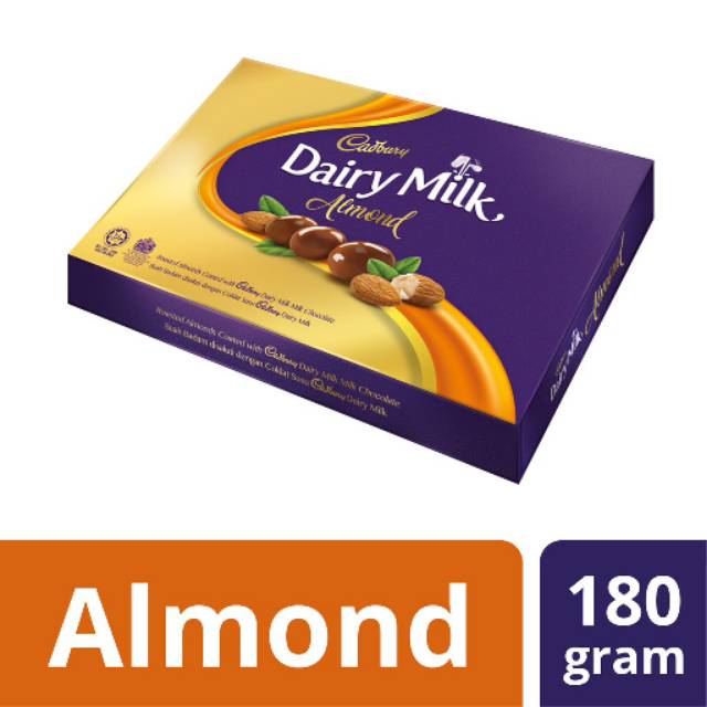 Jual Cadbury Dairy Milk Almond Box 180gr Shopee Indonesia