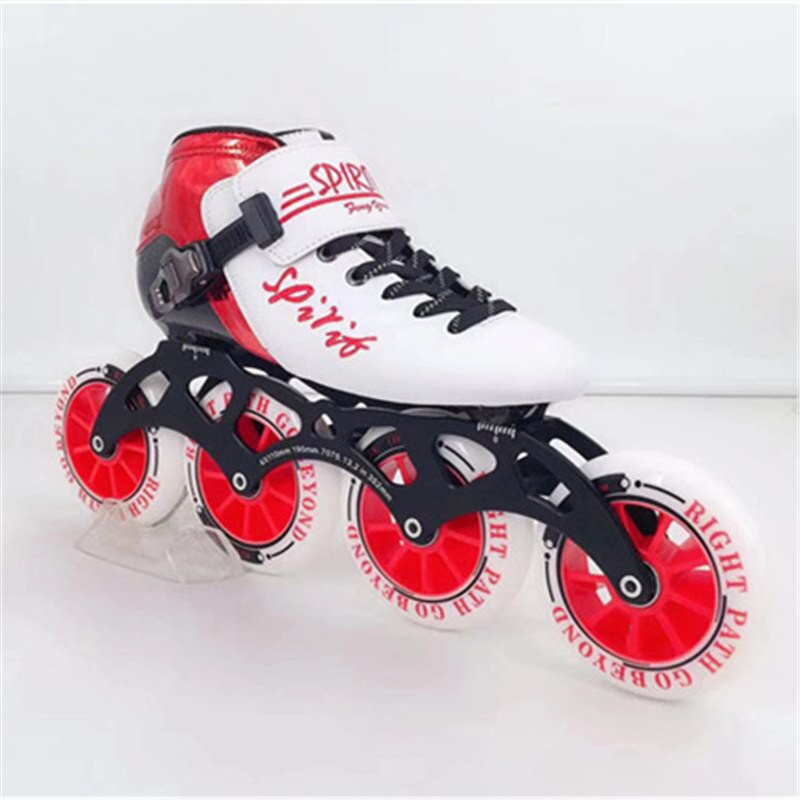 Jual High Quality... Carbon Fibre Inline Speed Skates Patines 3 4 Wheels Professional Race Shoes For | Shopee Indonesia