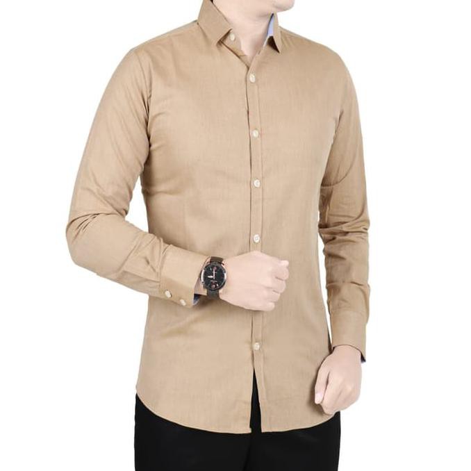 Jual Sale!! Vm Kemeja Polos Panjang Coklat Kemeja Formal Casual Pria - Cokelat Muda, M Terbaru | Shopee Indonesia