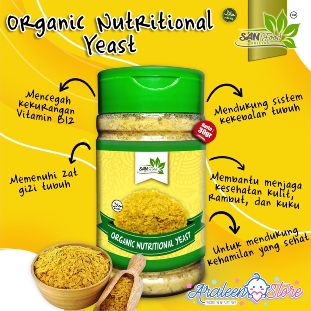 Jual SANFOOD Nutritional Yeast Organic 30 gr Shopee Indonesia