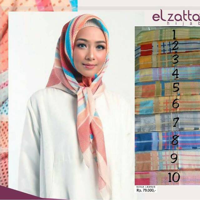 Jilbab Elzatta Segi Empat Motif Terbaru Jilbab Saudia