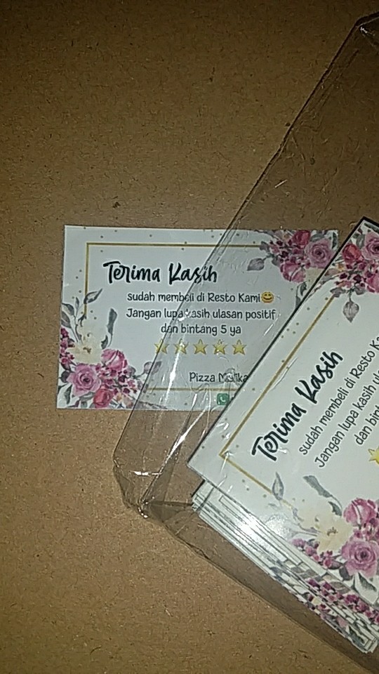 Kartu ucapan terima kasih online shop / thank you card olshop / stiker  olshop / custom kartu olshop | Shopee Indonesia