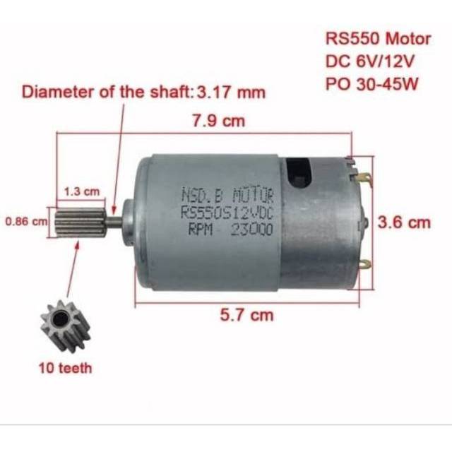 Jual Dinamo Besar 12V Dan 6V Tipe Rs550 Untuk Mobil Mainan Aki | Shopee Indonesia