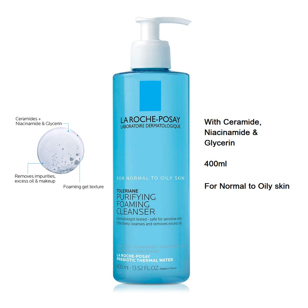 Jual La Roche Posay La Roche-Posay Toleriane Purifying Foaming Cleanser 400Ml Newer Foaming Cream Gel | Shopee Indonesia