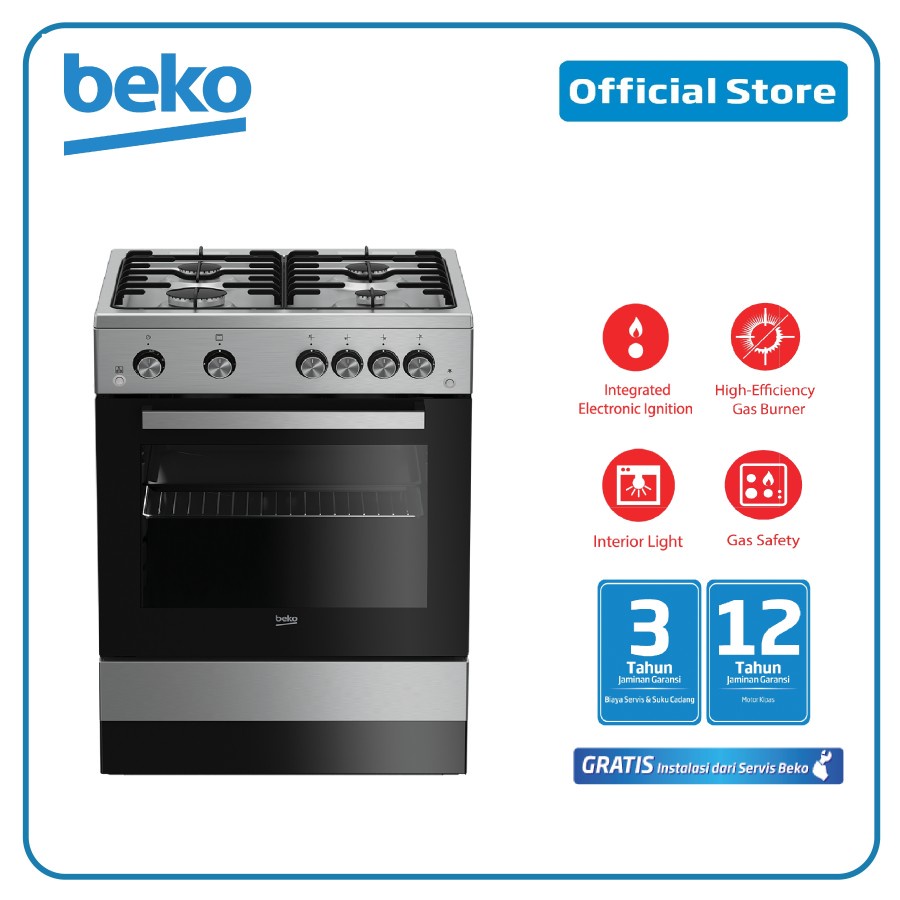 Jual KOMPOR GAS OVEN 4 TUNGKU BEKO FSGT 62111 GXL Shopee Indonesia