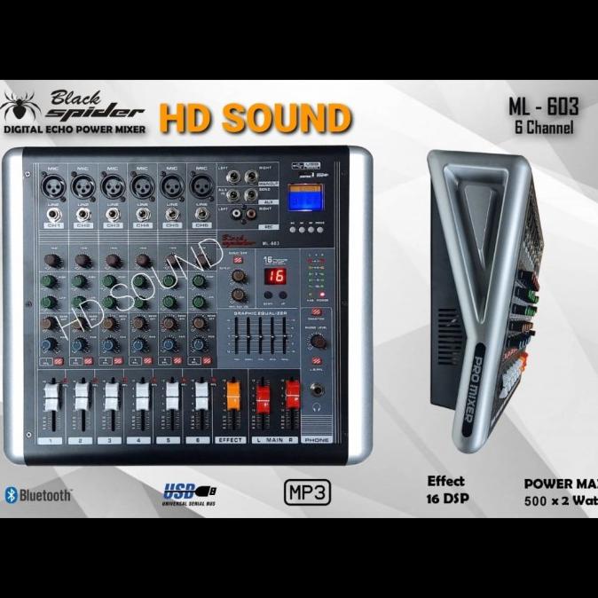 Jual POWER MIXER BLACK SPIDER/6chanel ORIGINAL Shopee Indonesia