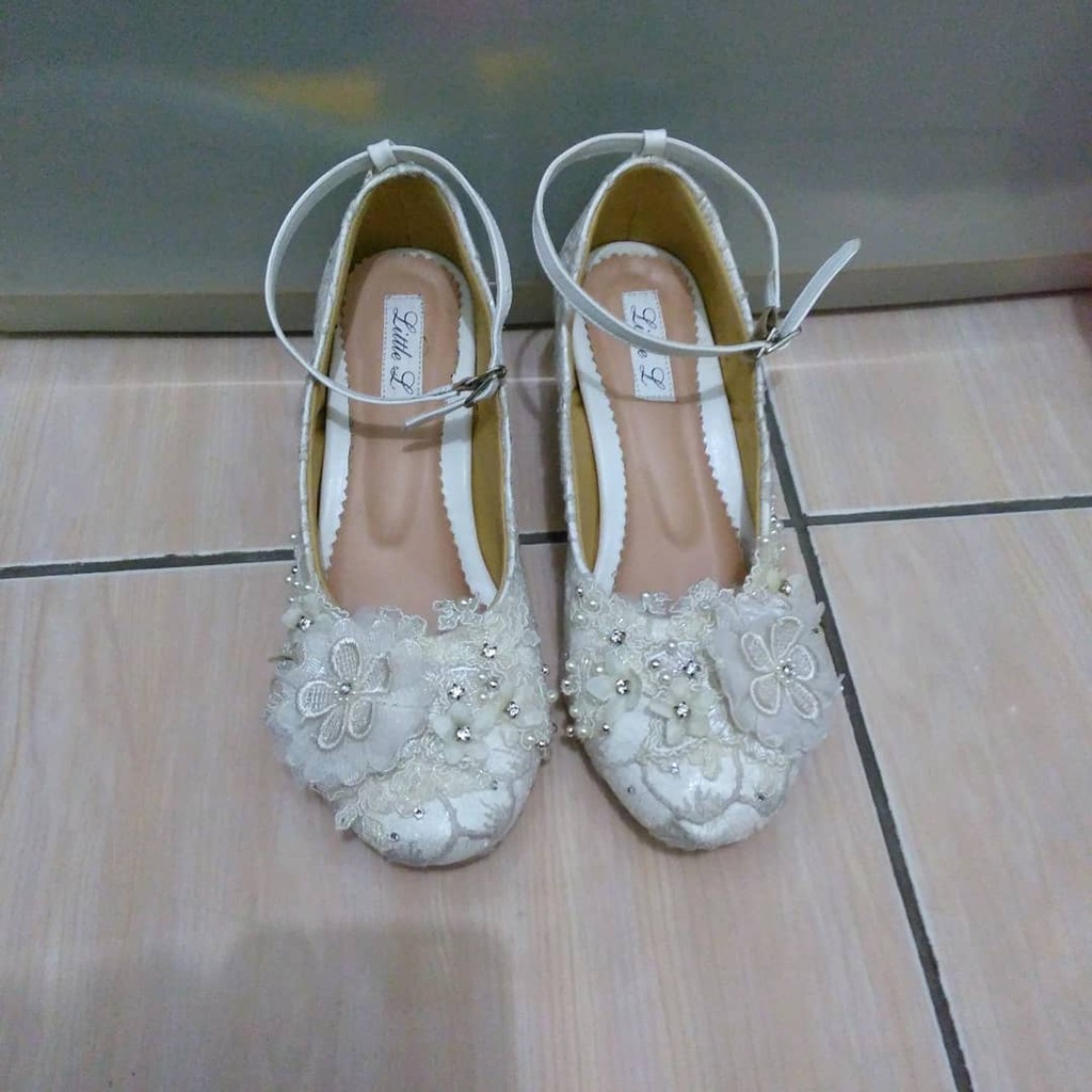 Preloved Wedding Shoes Sepatu Nikah Heels Payet (Handmade
