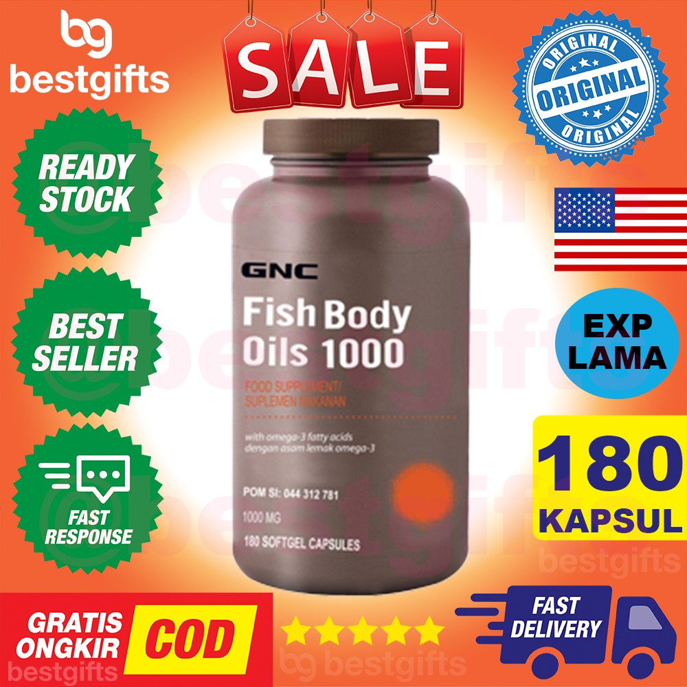 GNC FISH BODY OILS 1000 MG OMEGA 3 MINYAK IKAN KOLESTEROL JANTUNG