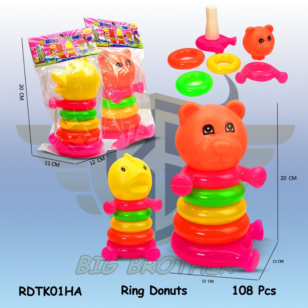PROMO HKFRDTK01HA Mainan Anak Ring Donat Susun Tower Round Stacking