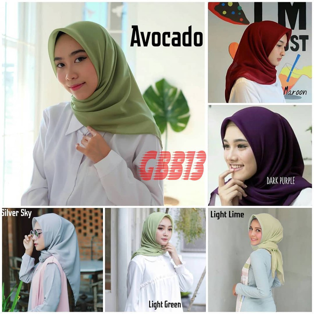 Jilbab Bella Square Warna Lime Hijab Muslimah