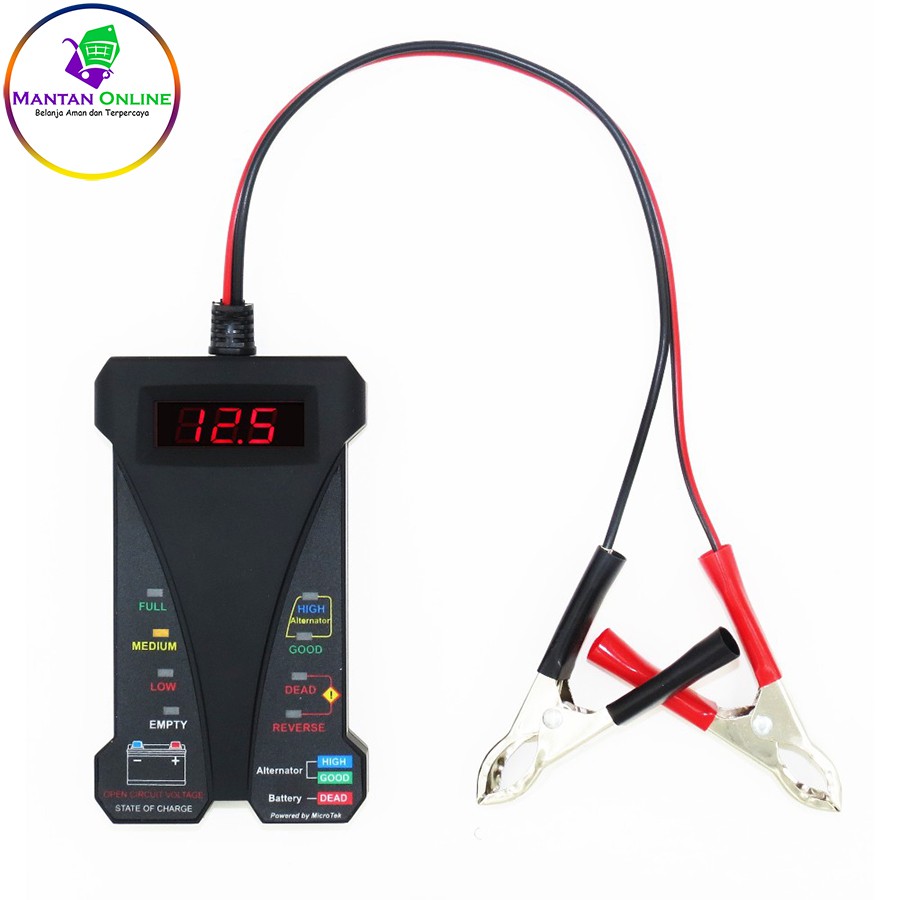 Alat Cek Baterai Aki Motor Mobil/Motopower Tester Baterai Digital Voltmeter Analyzer 12V