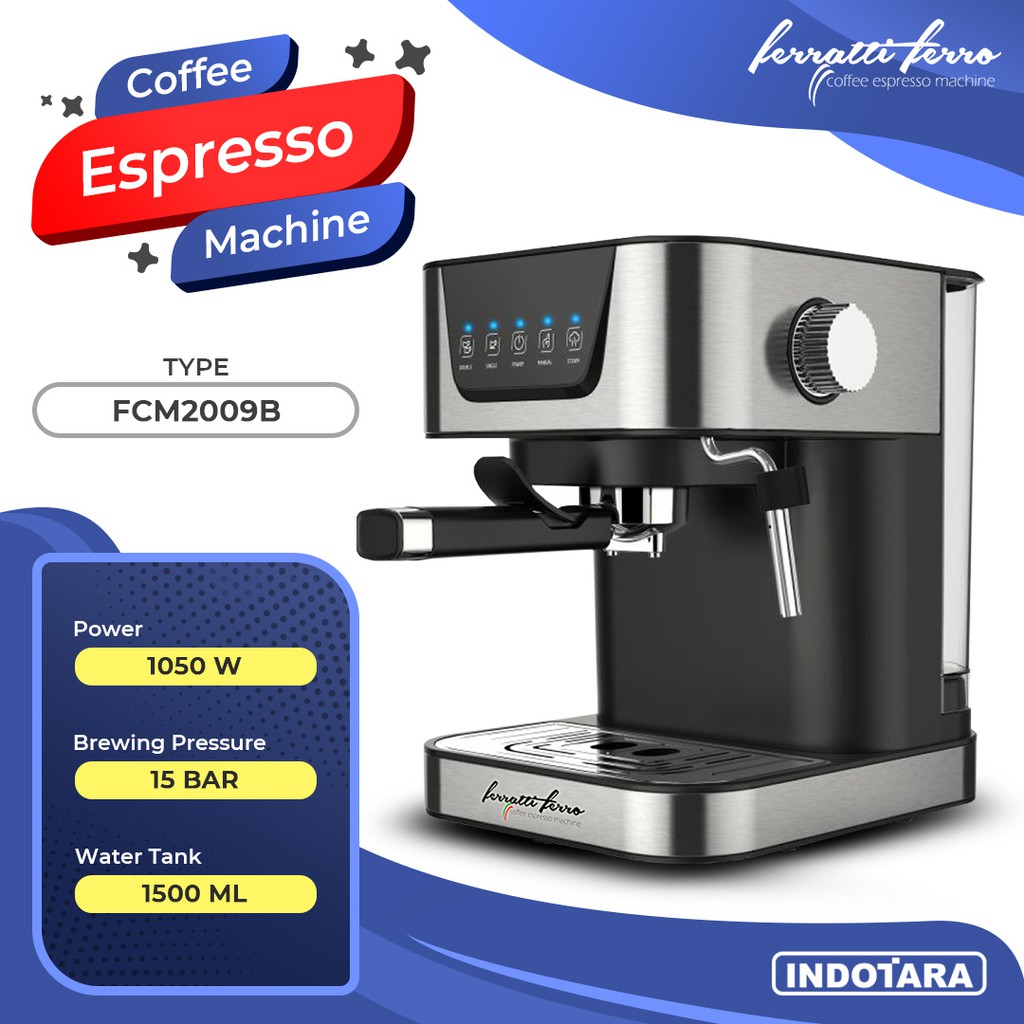Mesin Kopi Espresso / Espresso Machine Ferratti Ferro FCM2009B Shopee Indonesia