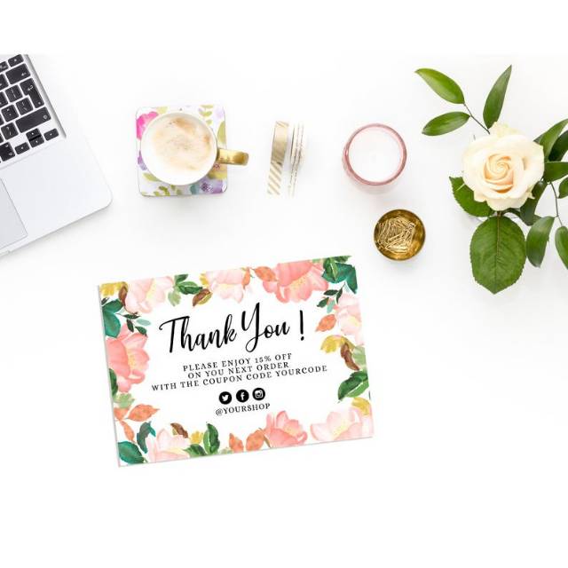 (PROMO HEBOH) THANKS CARD CUSTOM/ KARTU UCAPAN