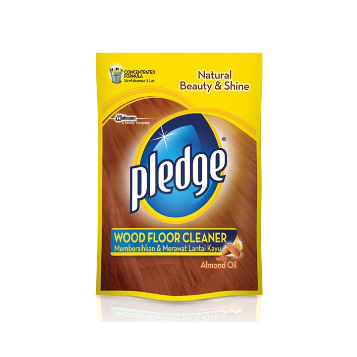 Pledge Wood Floor Cleaner With Almond Oil Pouch 400 ml Shopee Indonesia