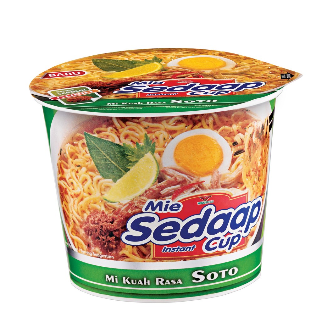 Mie sedap Soto Mi kuah dalam Cup mie dalam mangkok Mie