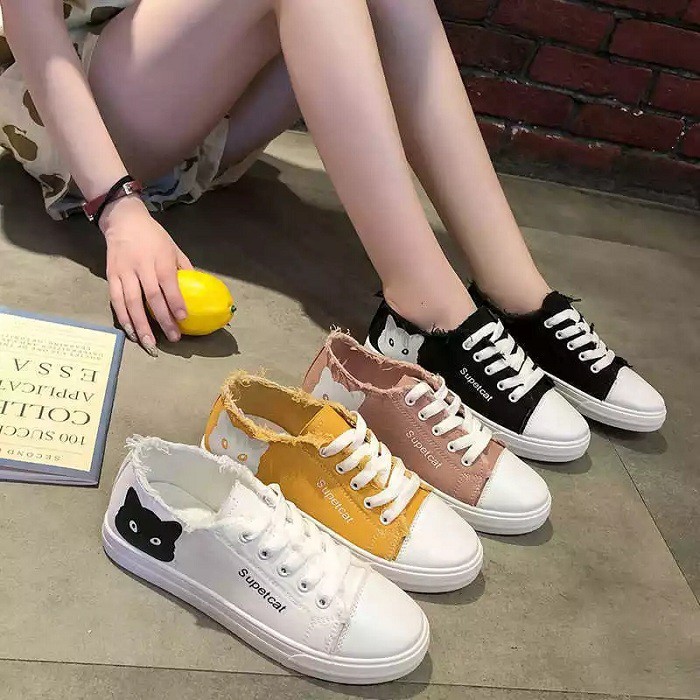 R9 Sepatu Sneakers Wanita Kanvas Supercat Shopee Indonesia
