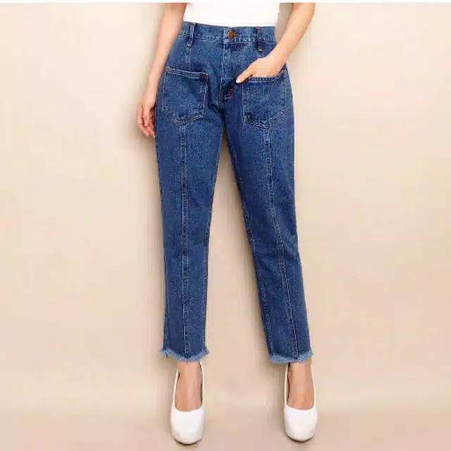 Jual CELANA JEANS BOYFRIEND JEANS WANITA CEWEK CEWE KEKINIAN BOYFRIEND