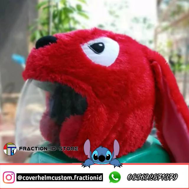 PROMO! Cover Helm Stitch Biru Half Face UNIK! / Cover Helm Elmo Shopee Indonesia