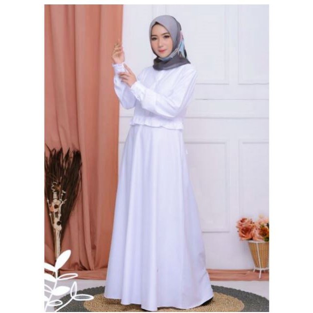 Best Gamis Putih Polos Gamis Ikat Pinggang Gamis Terbaru 2021 Gamis