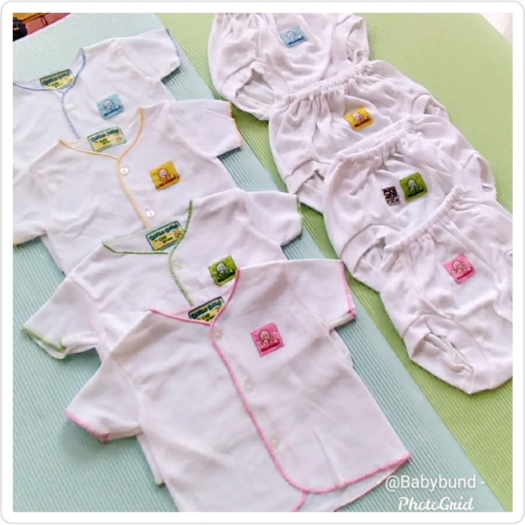 BAJU BAYI POLOS SETELAN NEWBORN PUTIH USIA 03 BULAN BAJU CELANA BAYI