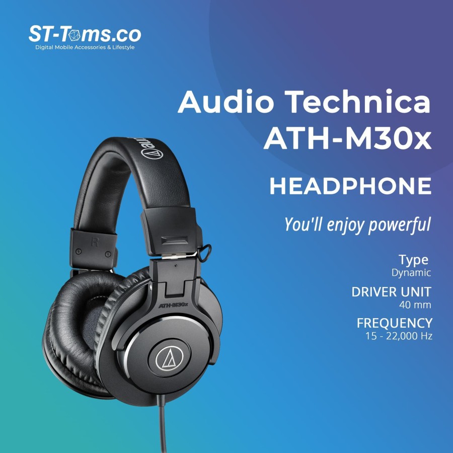 Jual Audio Technica Ath M30X / Ath-M30X Professional Monitoring Headphones Indonesia|Shopee Indonesia