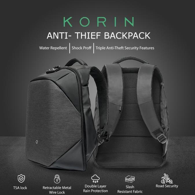 Jual Black Laptop Backpack with TSA lock AntiTheft (Basic Version
