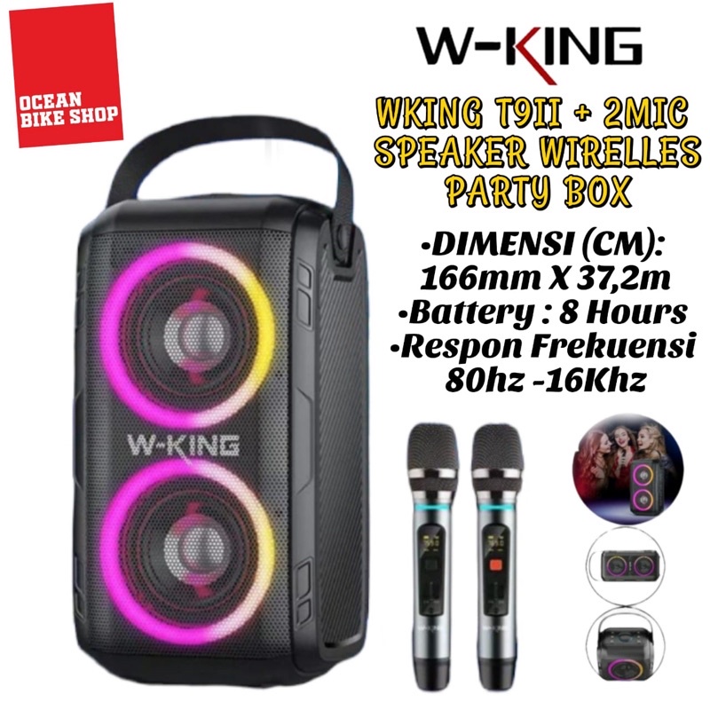 Jual W-KING Speaker Karaoke Portable Bluetooth Wireless Traveling T9