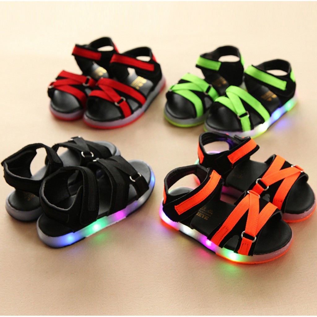 Jual [LOGU]Sepatu led anak, sandal sepatu tali anak, Sandal gunung led