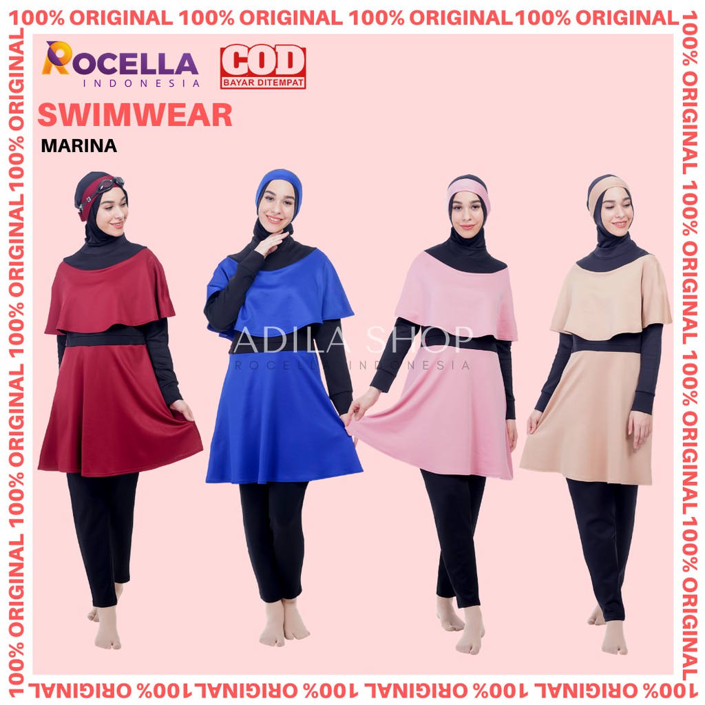 Baju Renang Muslimah/Swimwear Muslimah/Rocella Marina/Pakaian Renang