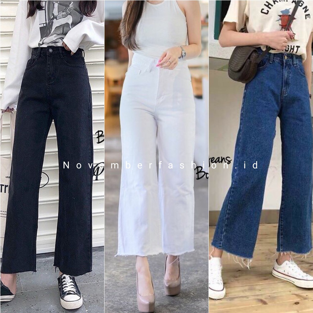 KULOT UNFINISHED KEKINIAN HW JEANS / CELANA HIGHWAIST