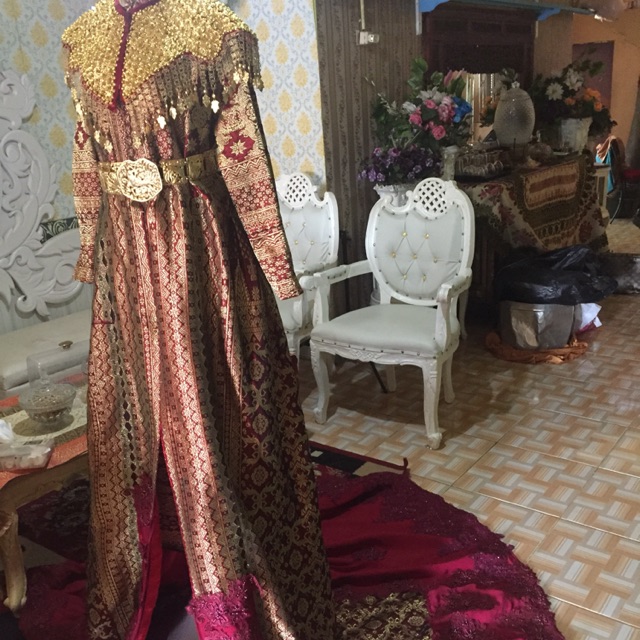 Gaun baju pengantin adat palembang modern songket Shopee Indonesia